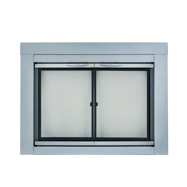 Fireplace Glass Doors Alpine Medium Skyline Nickel AN-1011SN - main